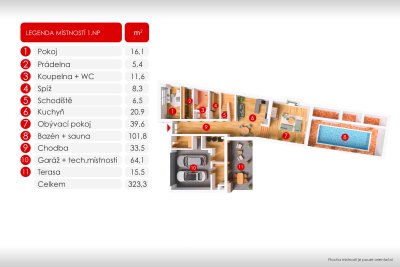 Architektonicky řešená rodinná vila 5+1 s vnitřním bazénem a zimní zahradou, Zlín